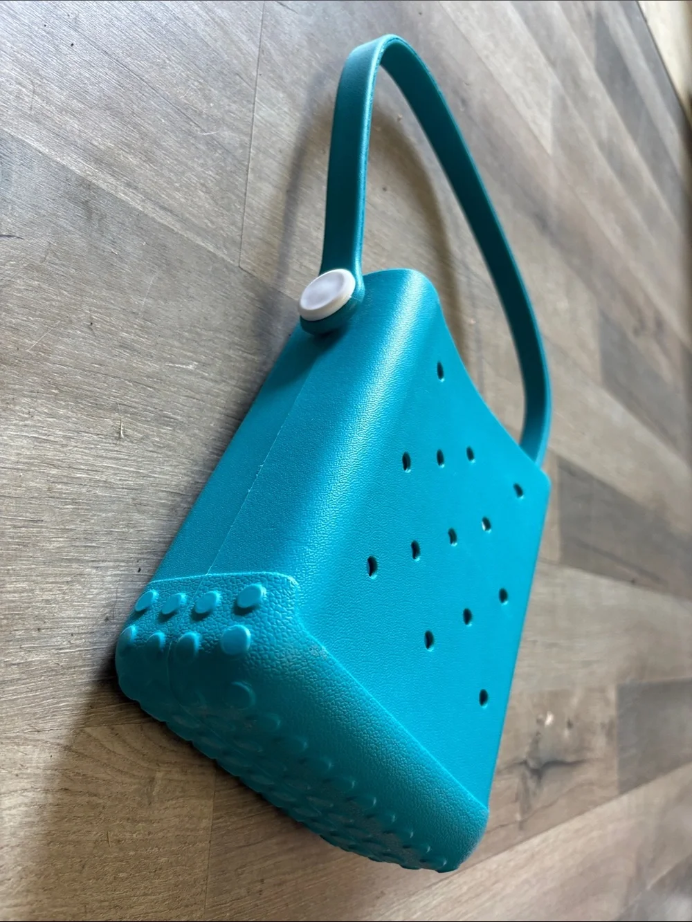 Turquoise Silicone Crossbody Bag with Vent Holes